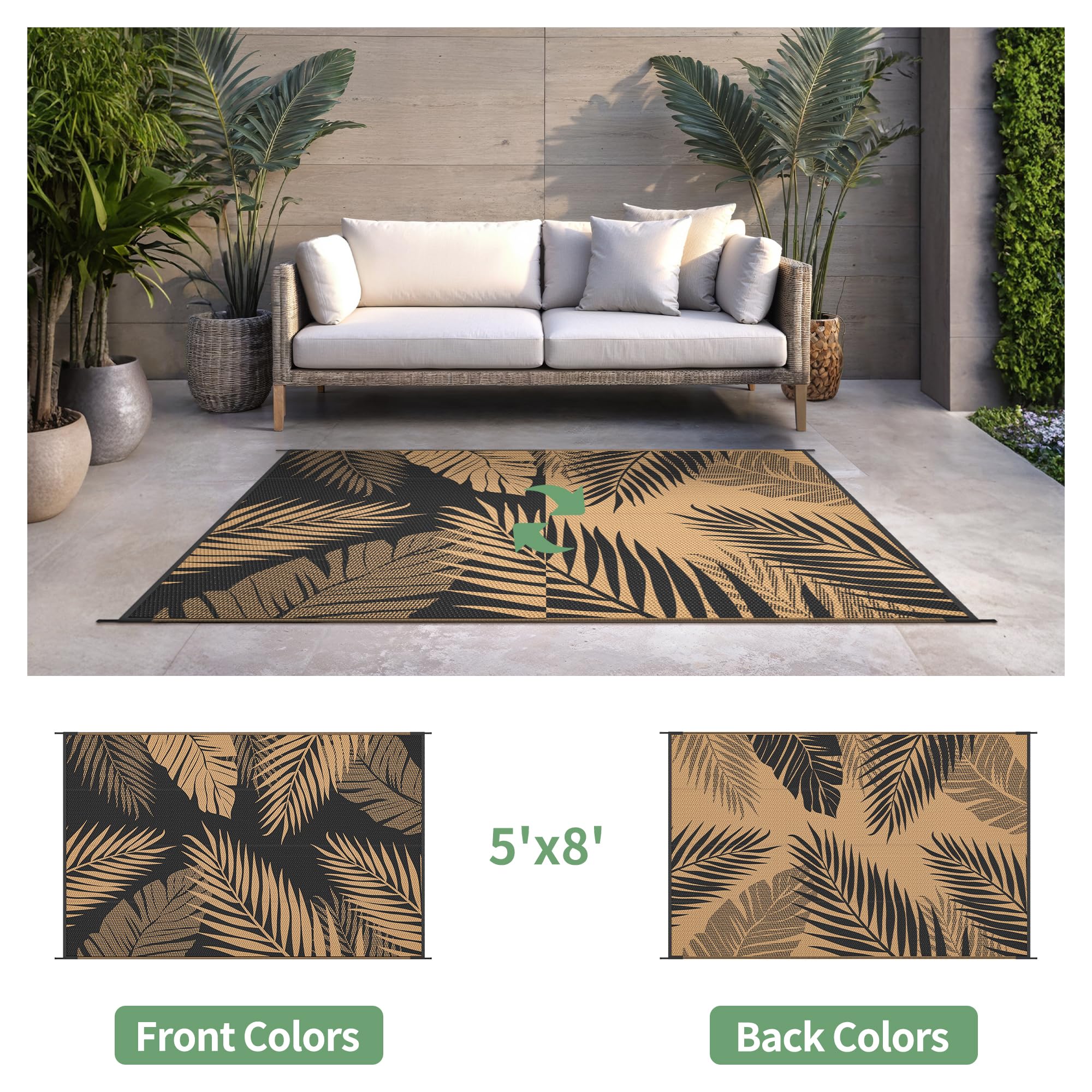 sarben Outdoor Rug folded in carry bag for easy transport