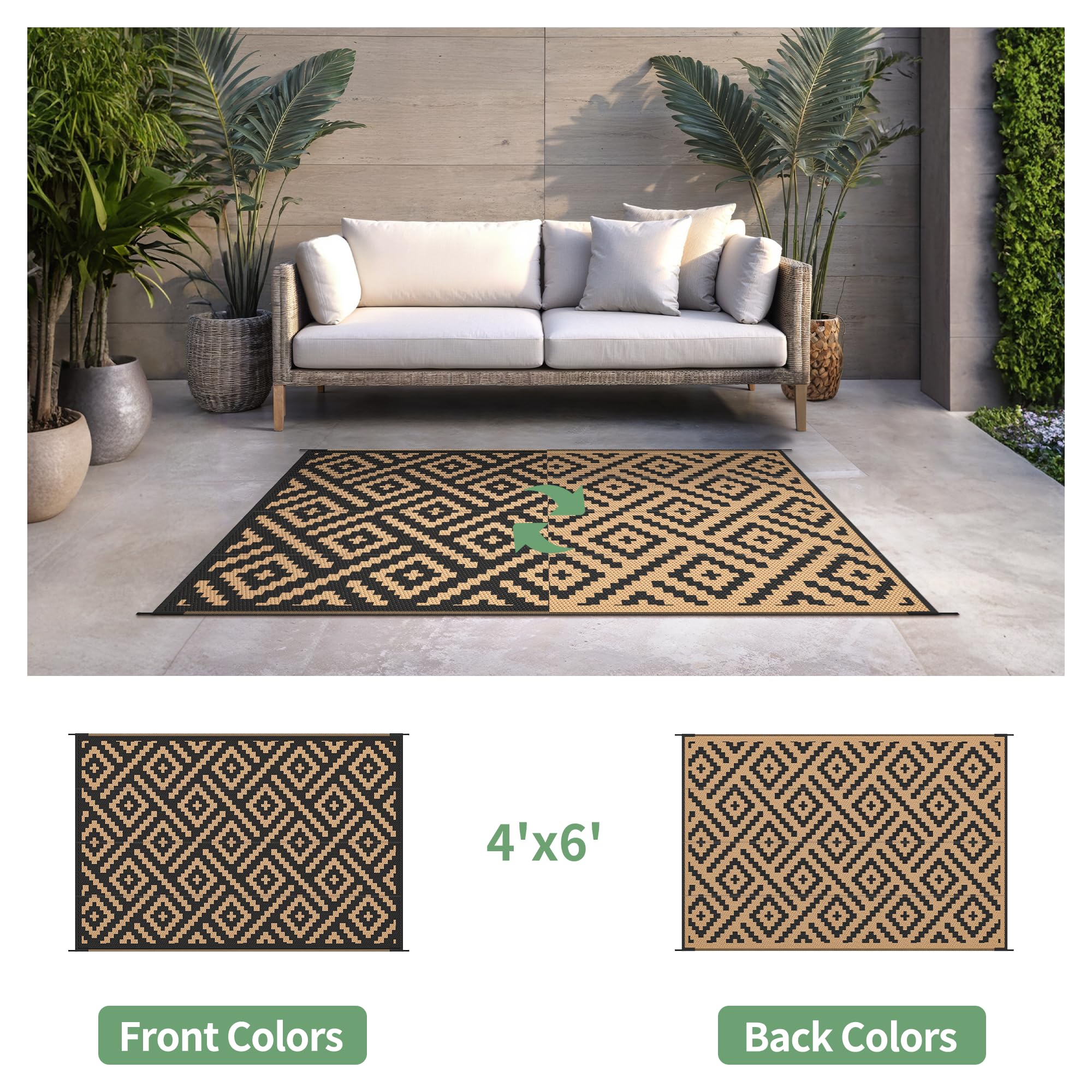 sarben Outdoor Rug reversible geometric pattern