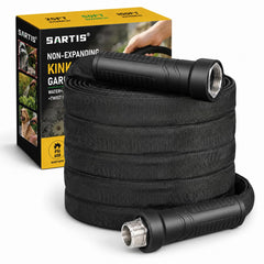 Sartis 100 ft garden hose black model front view