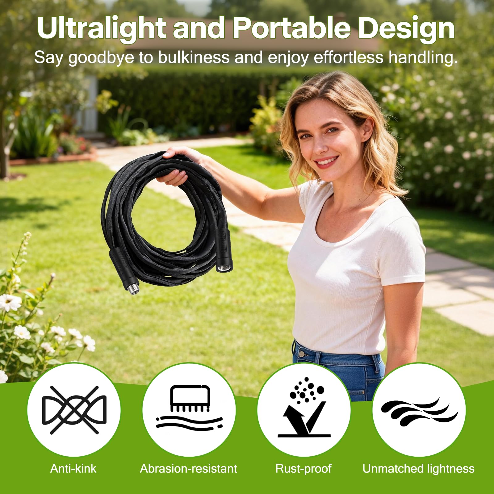 Sartis garden hose in use for watering plants