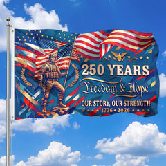 Satumho 250th Anniversary Flag 3x5 Ft front view with patriotic design