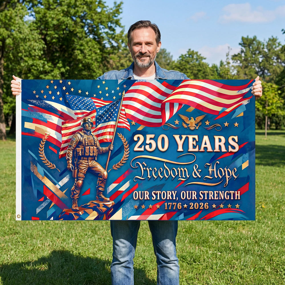 Satumho 250th Anniversary Flag close-up of stitching