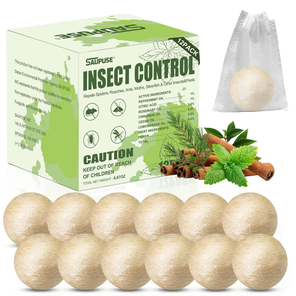 SAUPUSE Spider & Mosquito Repellent Balls in green packaging