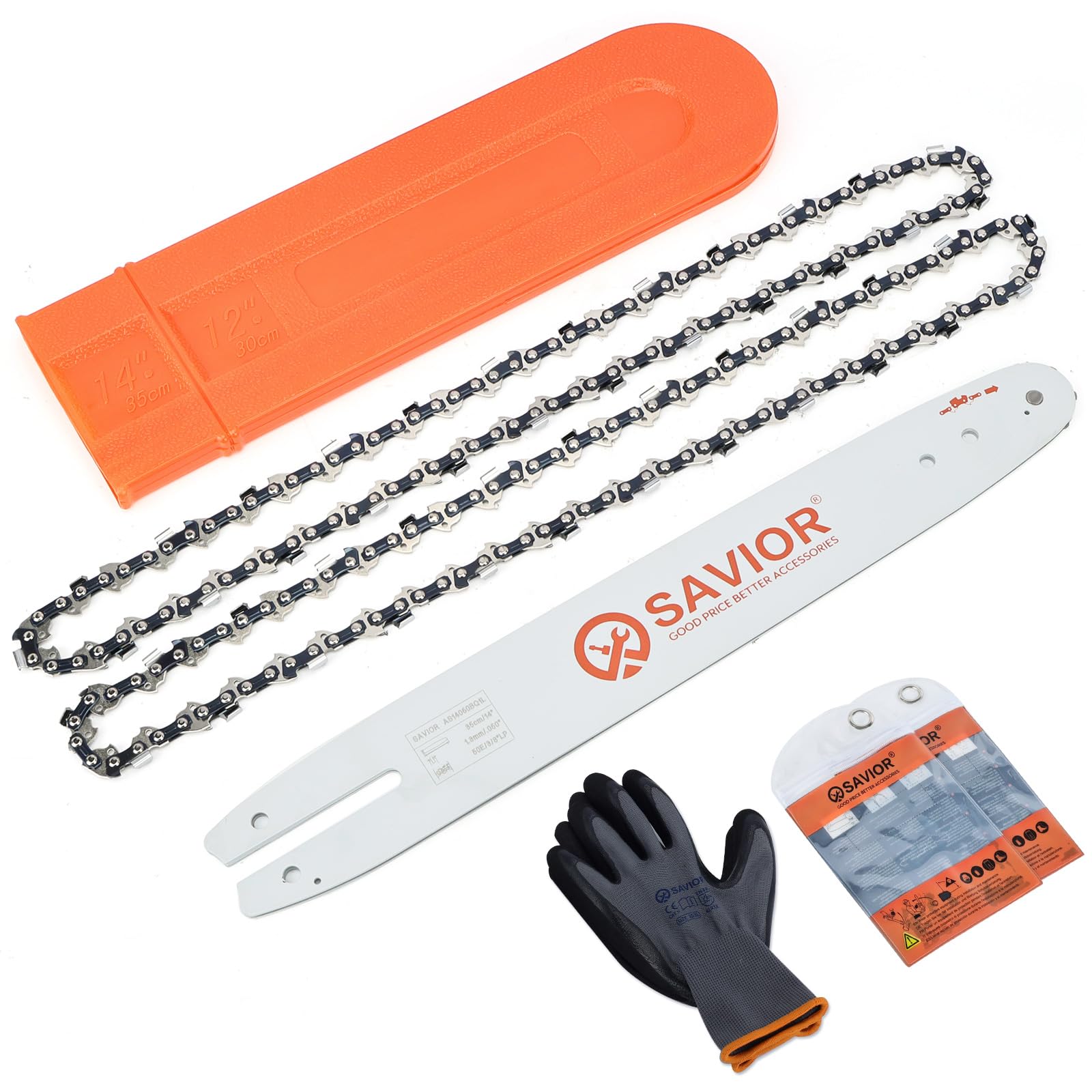 Savior 14" Chainsaw Bar and Chain Combo front view