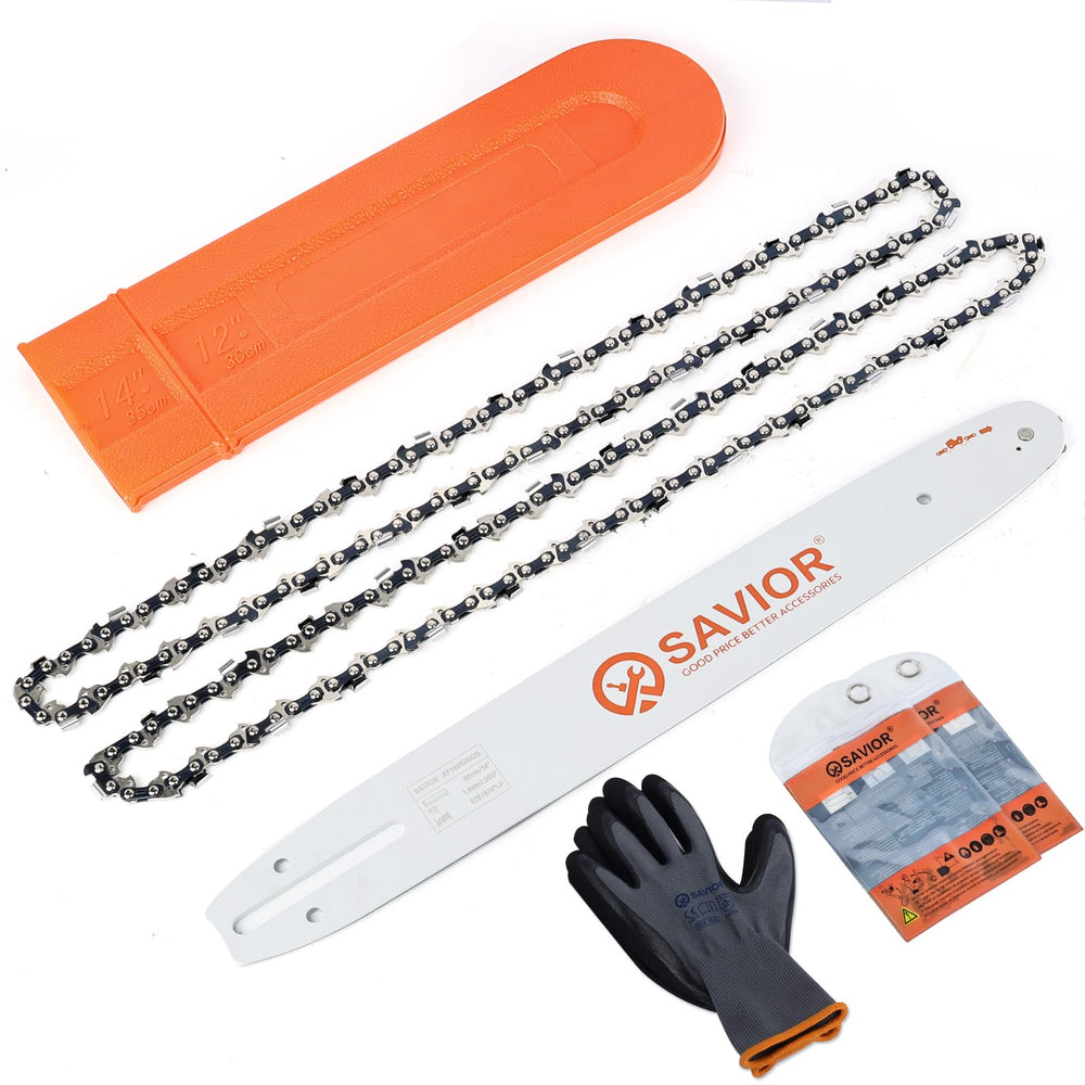 Savior 14" Chainsaw Bar and Chain front view