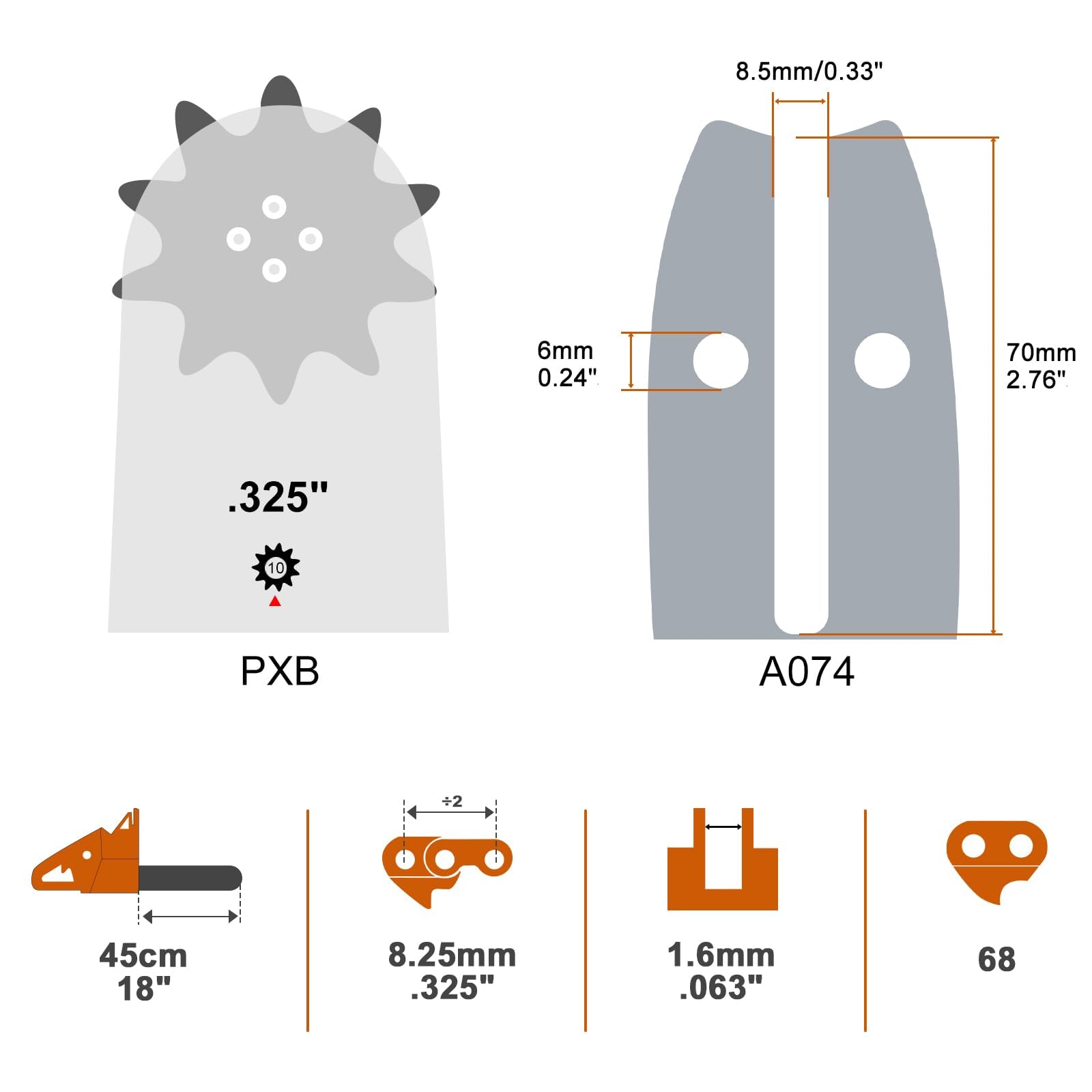 Savior 18-inch chainsaw bar and chain combo packaging