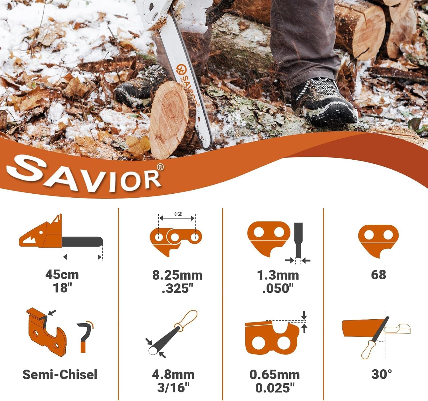 Savior 18-Inch Chainsaw Chain with gloves included