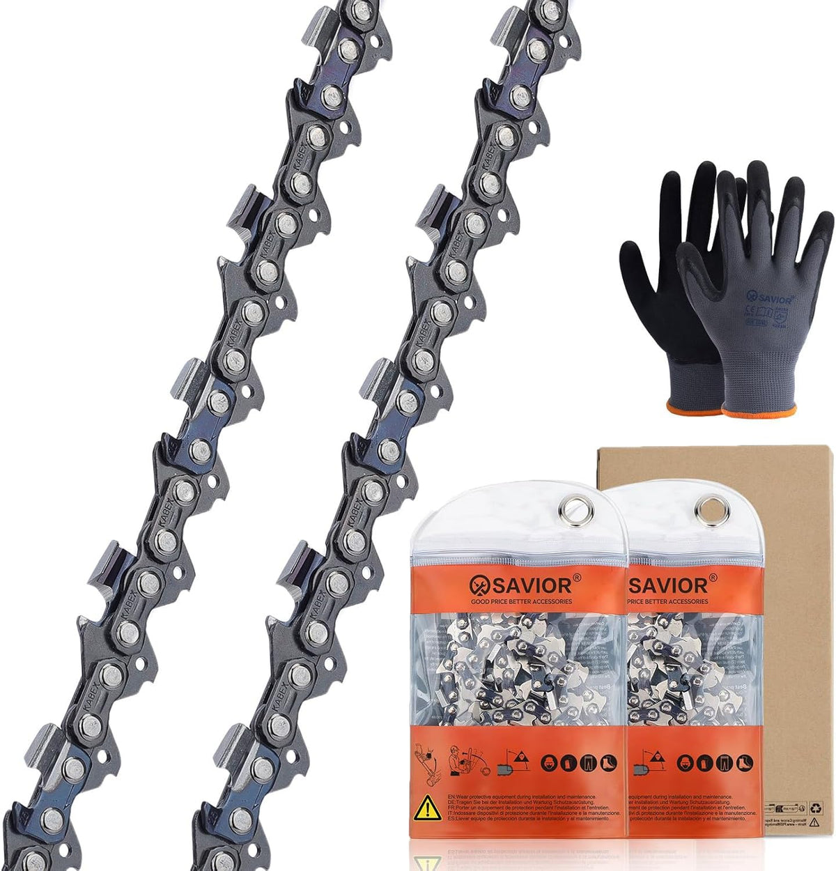 Savior 20 Inch Chainsaw Chain front view with packaging
