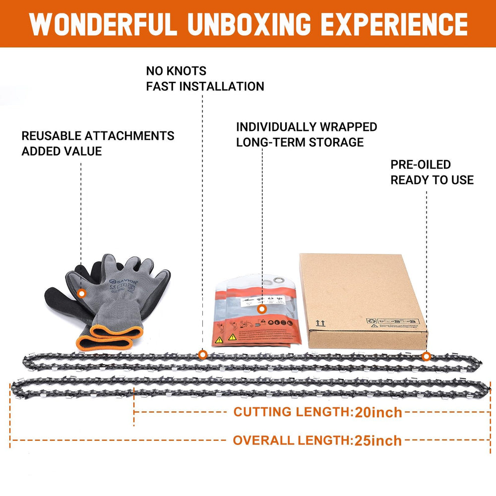 Savior 20 Inch Chainsaw Chain with gloves included