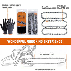 Savior 6-inch pruning saw chain close-up of teeth