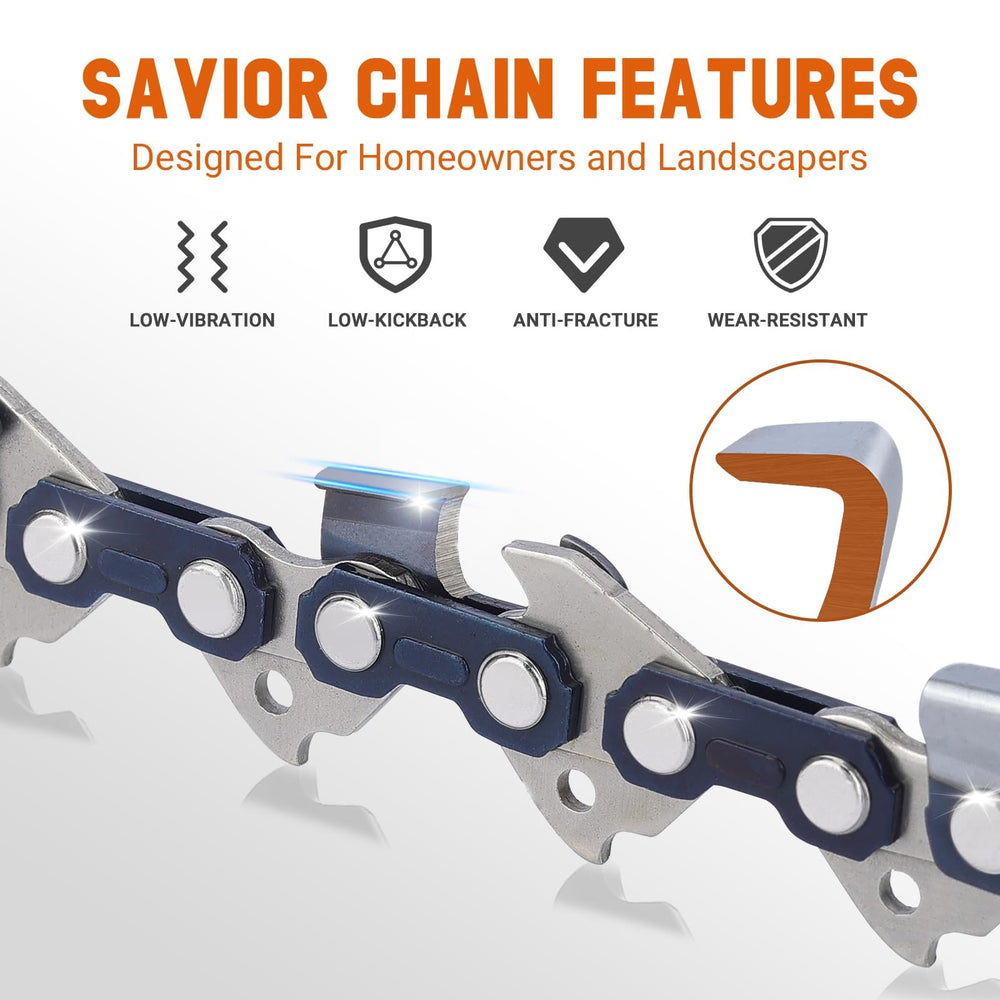 Savior 6-inch pruning saw chain side view showing details