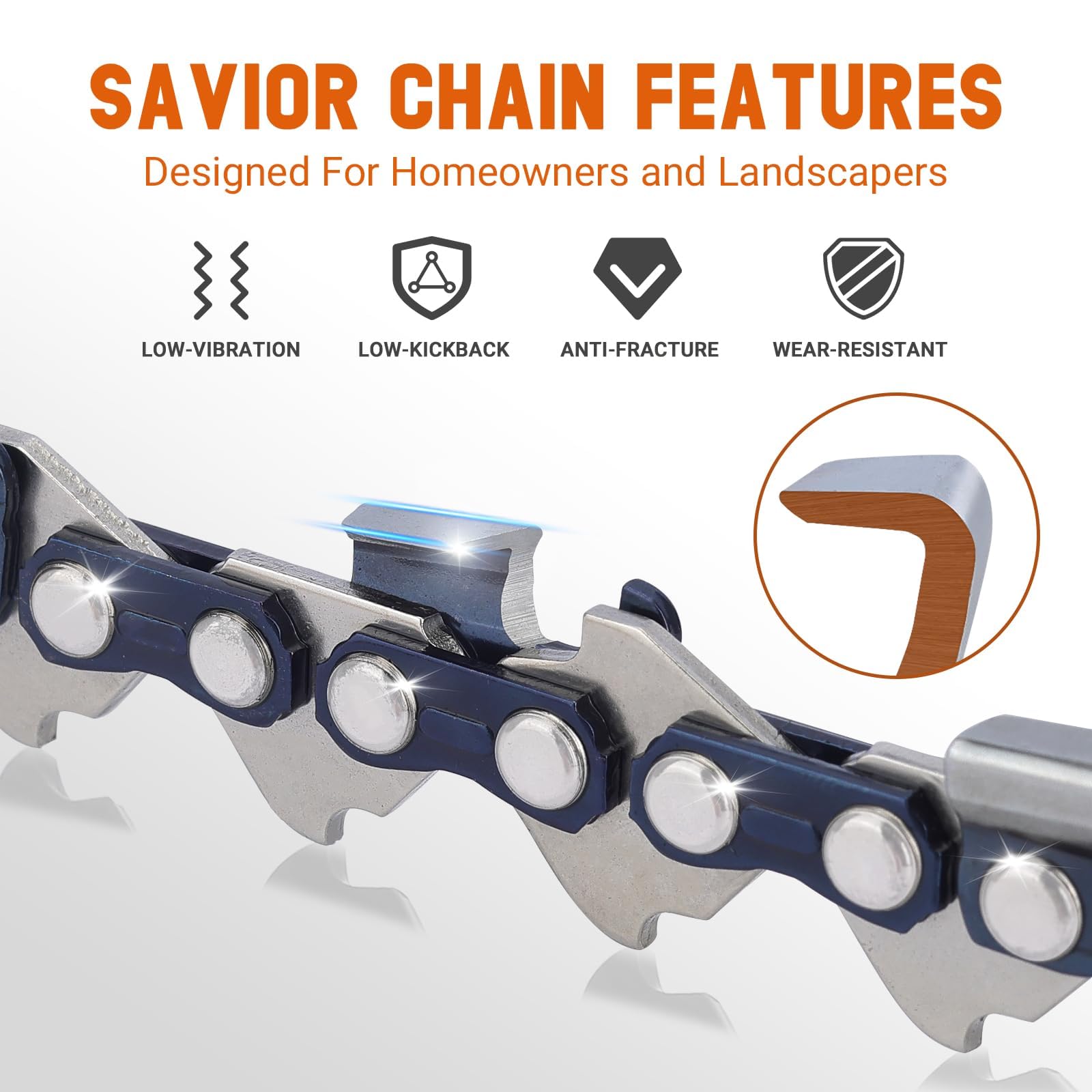 Savior chainsaw bar with two saw chains and storage bags