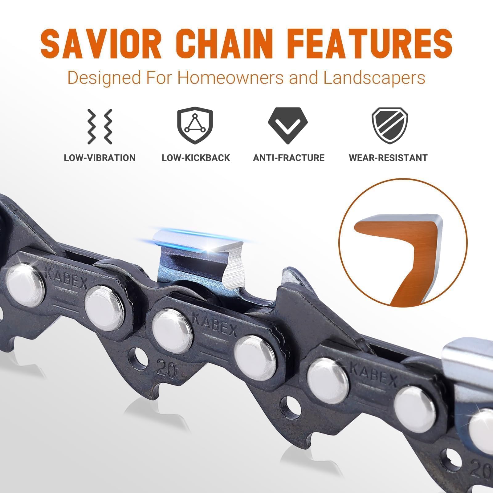 Savior chainsaw chain package including three chains