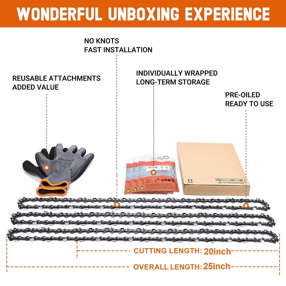 Savior chainsaw chain with protective oil