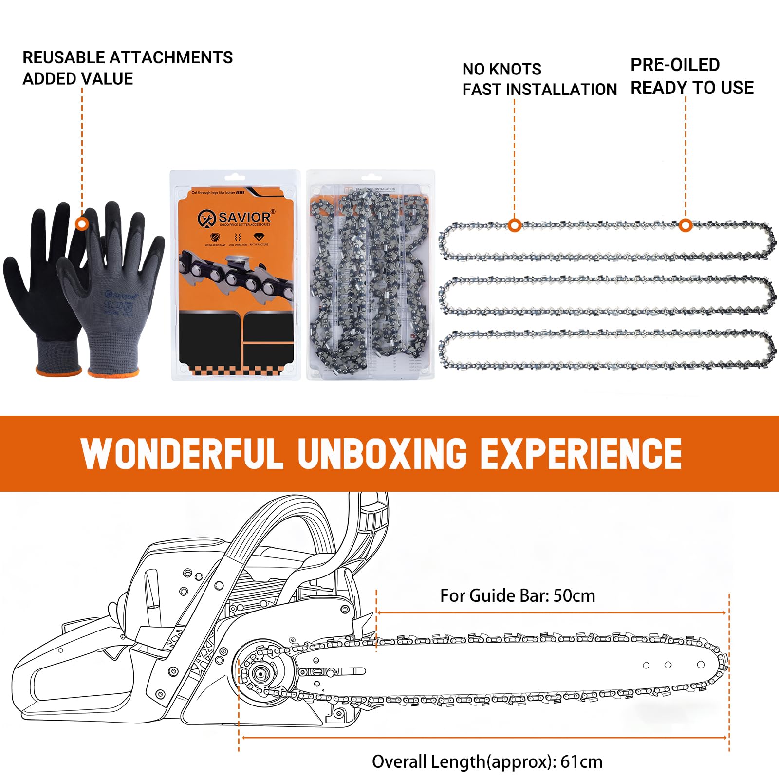 Savior chainsaw chain with protective oil surface