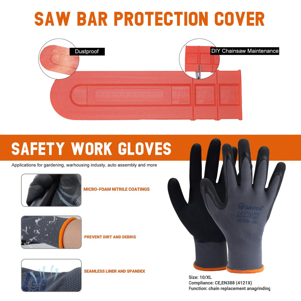 Savior gloves for chainsaw maintenance