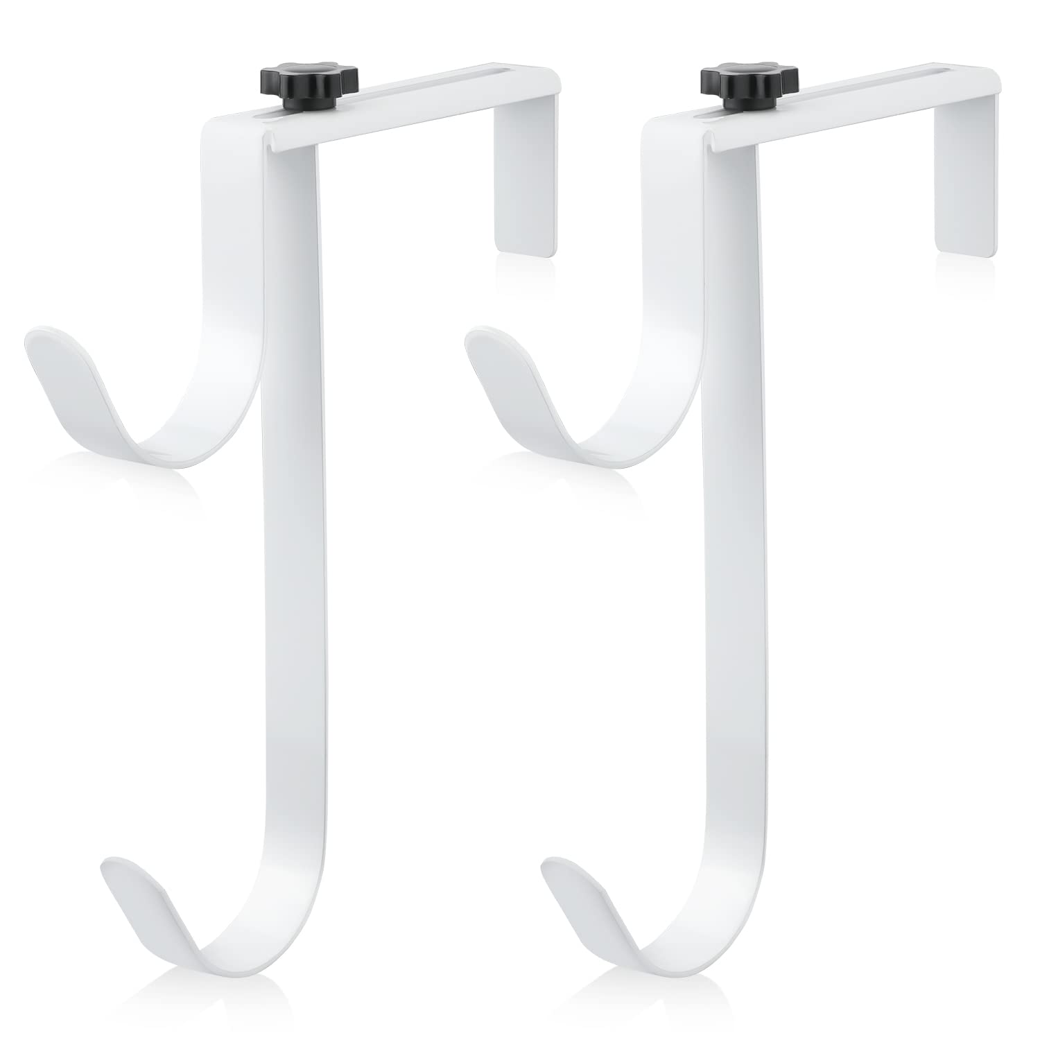 SAVITA adjustable pool fence hook front view in white
