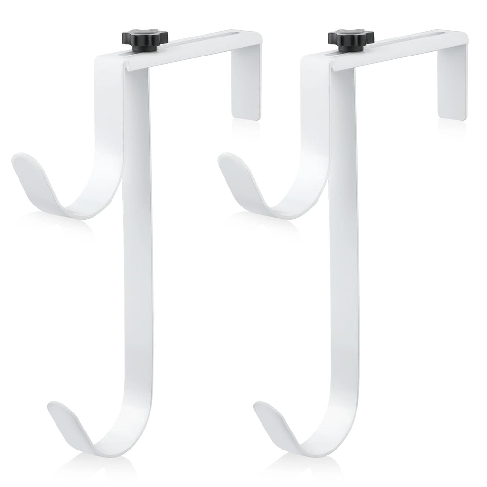 SAVITA adjustable pool fence hook front view in white