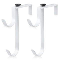 SAVITA adjustable pool fence hook front view in white
