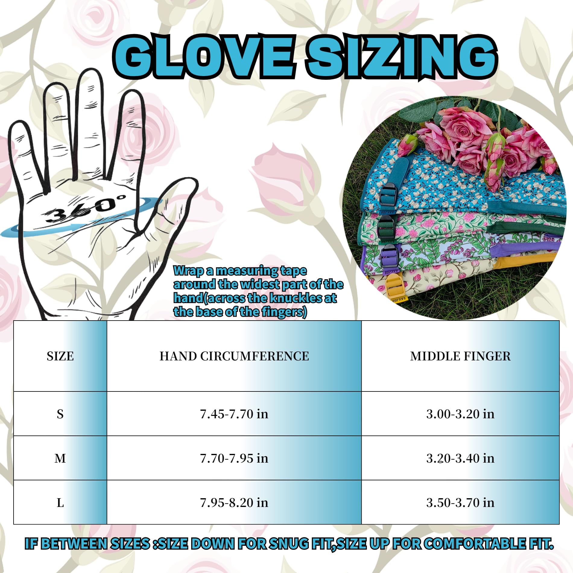 SAVJOB Gardening Gloves packaging on display