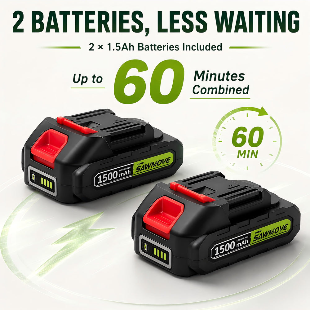 SAWMOVE hedge trimmer showing 22-inch blade and ergonomic design