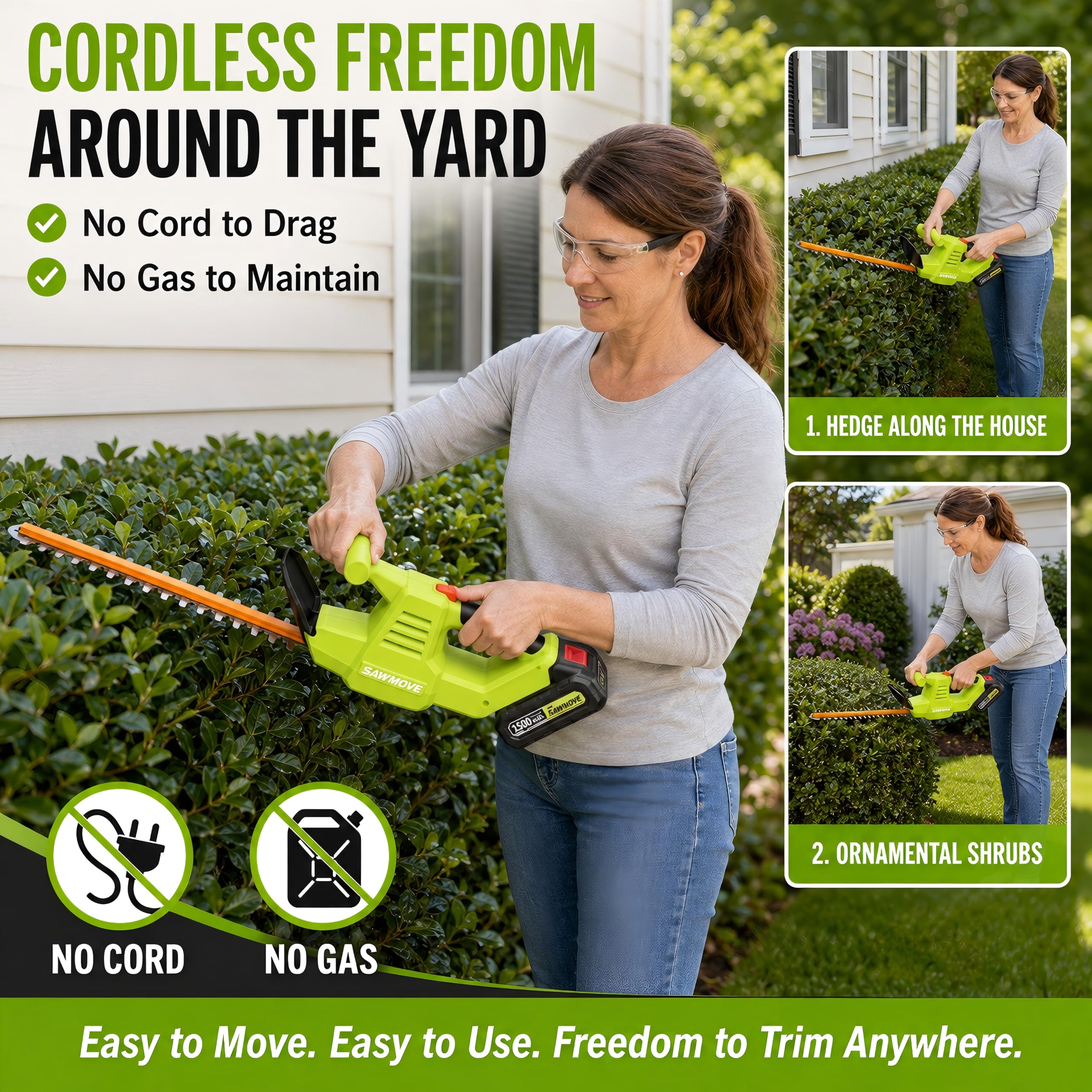 SAWMOVE hedge trimmer user manual and accessories included
