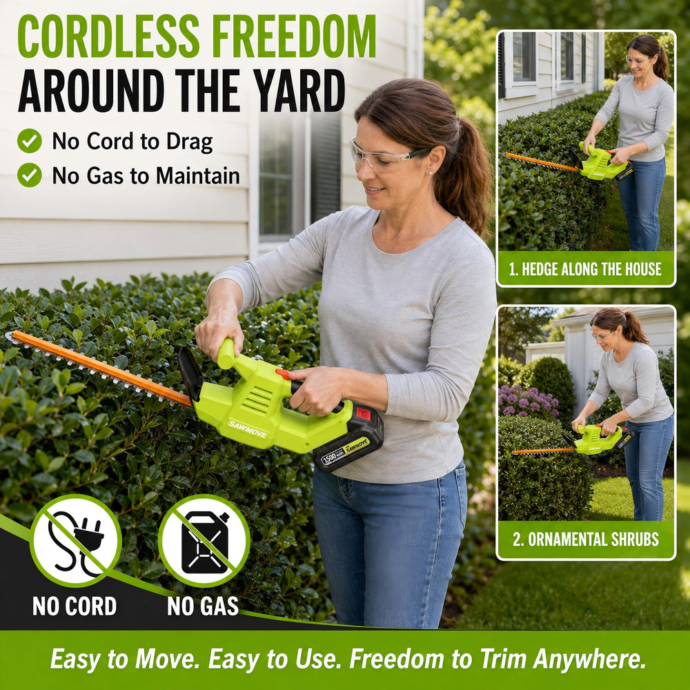 SAWMOVE hedge trimmer user manual and accessories included