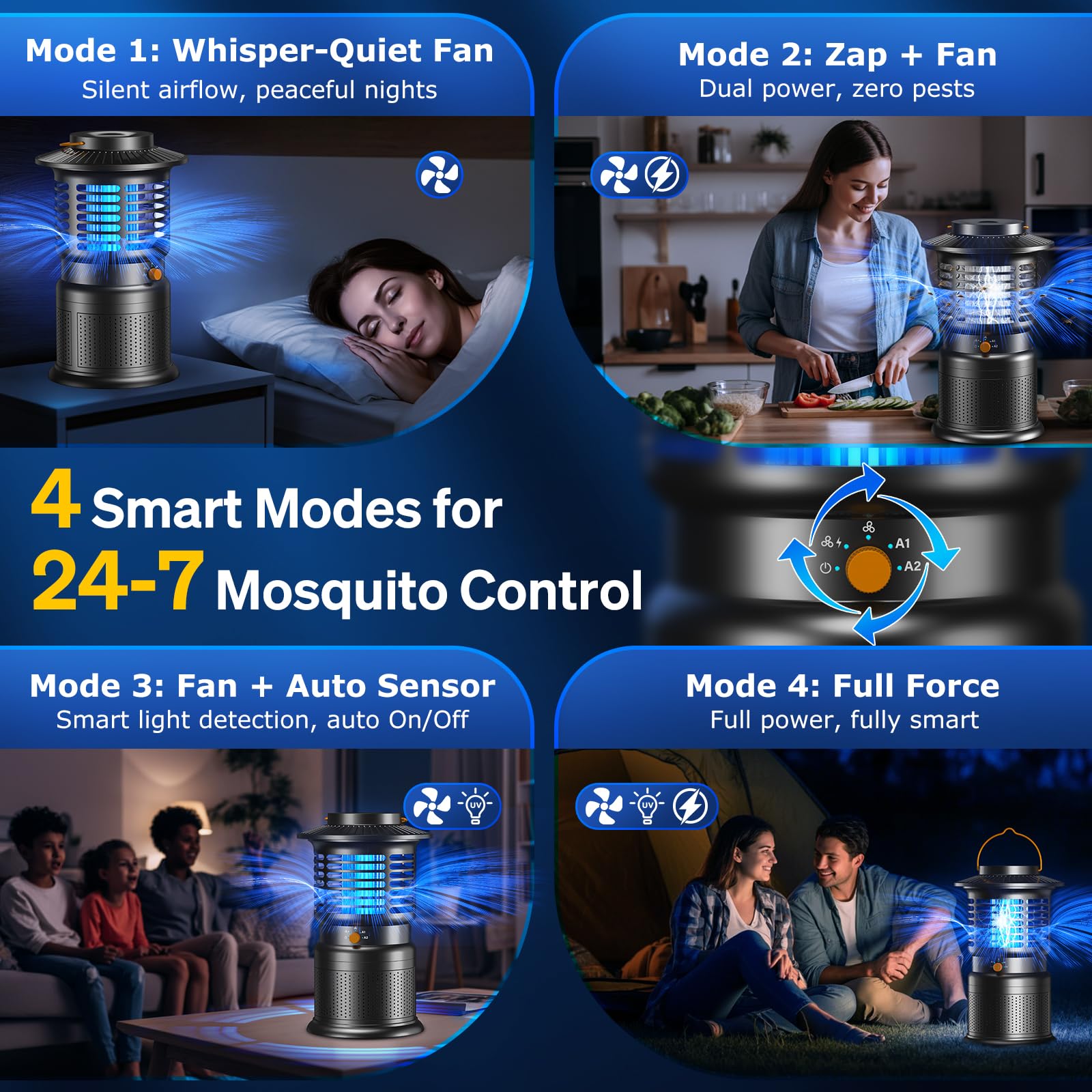 Sayneep Mosquito Trap showing light sensor feature