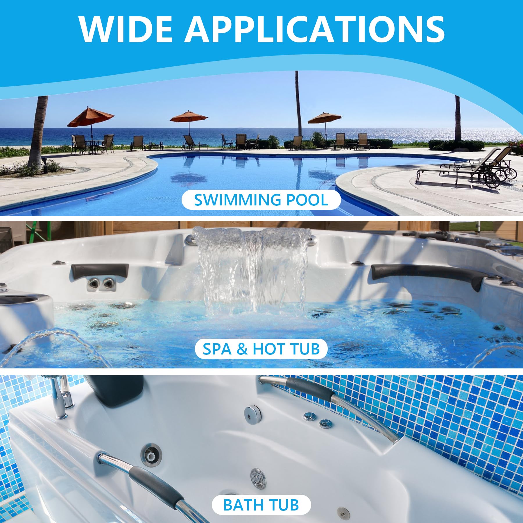 SaySummer Salt-Water Pool Test Strips for hot tub testing
