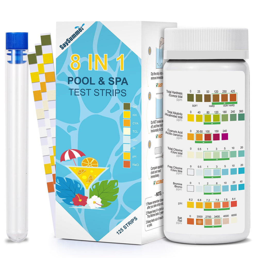 SaySummer Salt-Water Pool Test Strips Kit front view