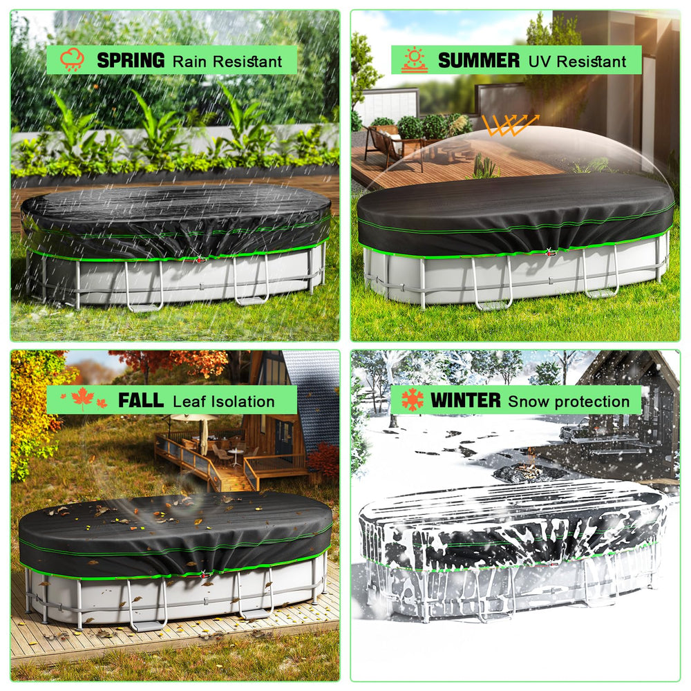 Sbekiev oval pool cover with installation winch