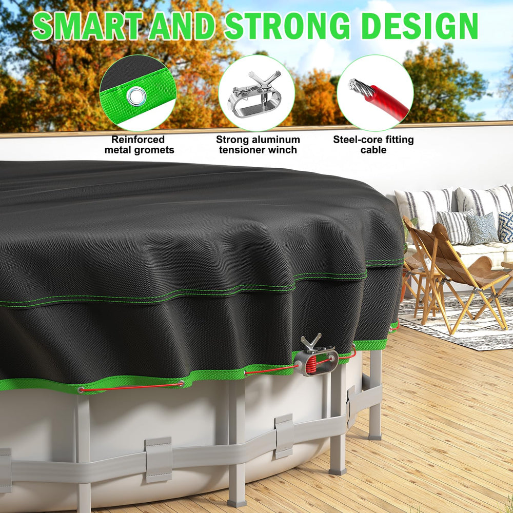 Sbekiev pool cover demonstrating UV protection features