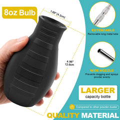 Sbestily Diatomaceous Earth Bulb Duster components laid out on a surface