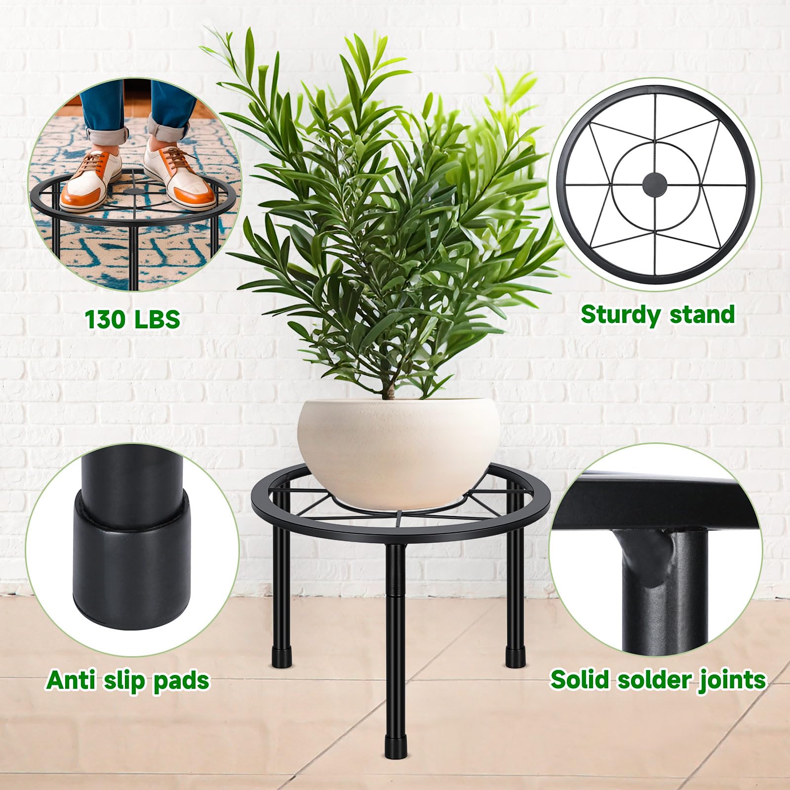 Sbosbo metal plant stand in indoor living room setting