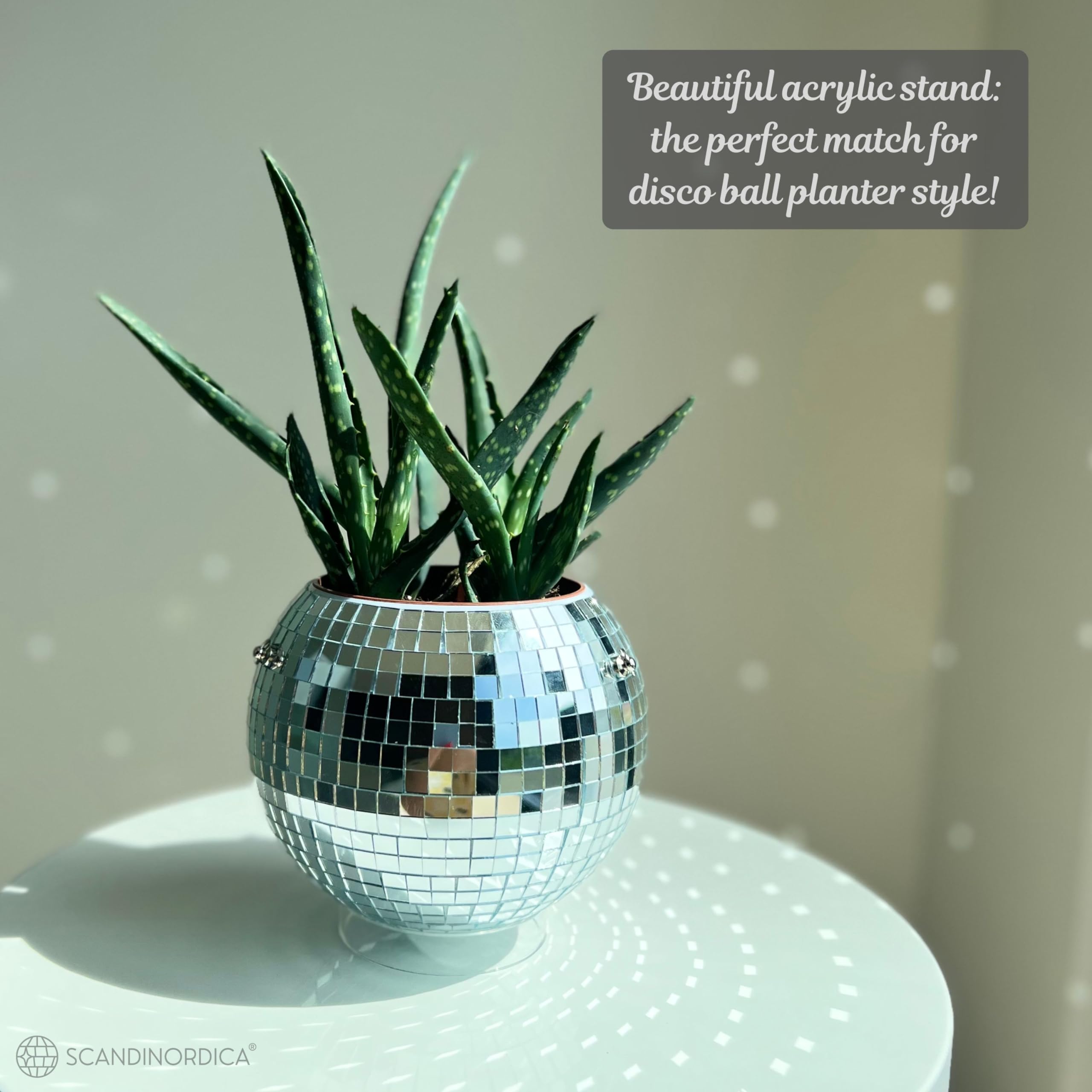 SCANDINORDICA Disco Ball Planter packaged as a gift