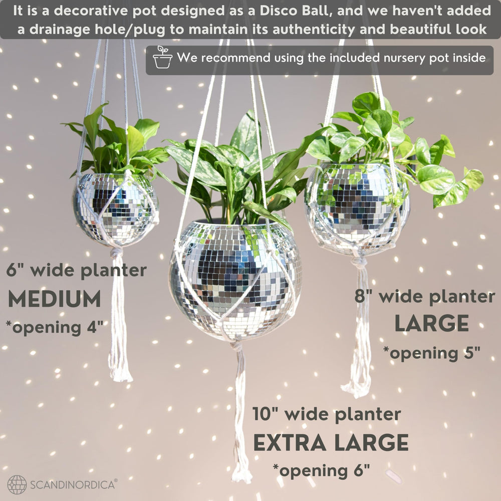 SCANDINORDICA Disco Ball Planter with insert pot for better drainage