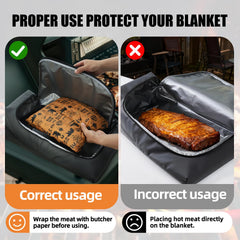 SCAUSY BBQ Blanket displaying leakproof zipper design
