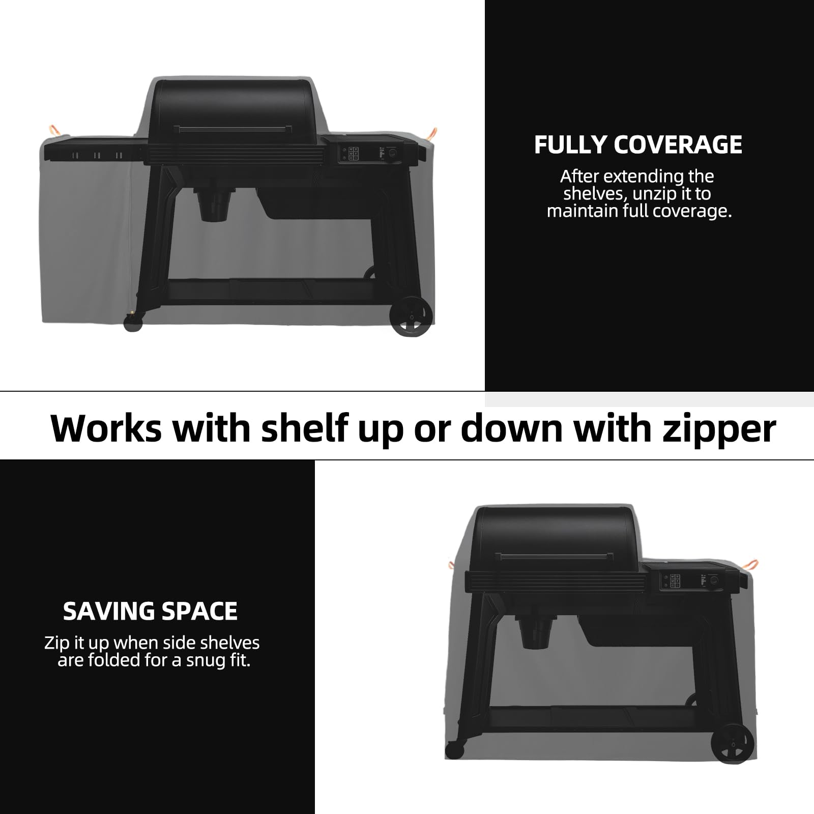 SCAUSY Pellet Grill Cover folded for storage