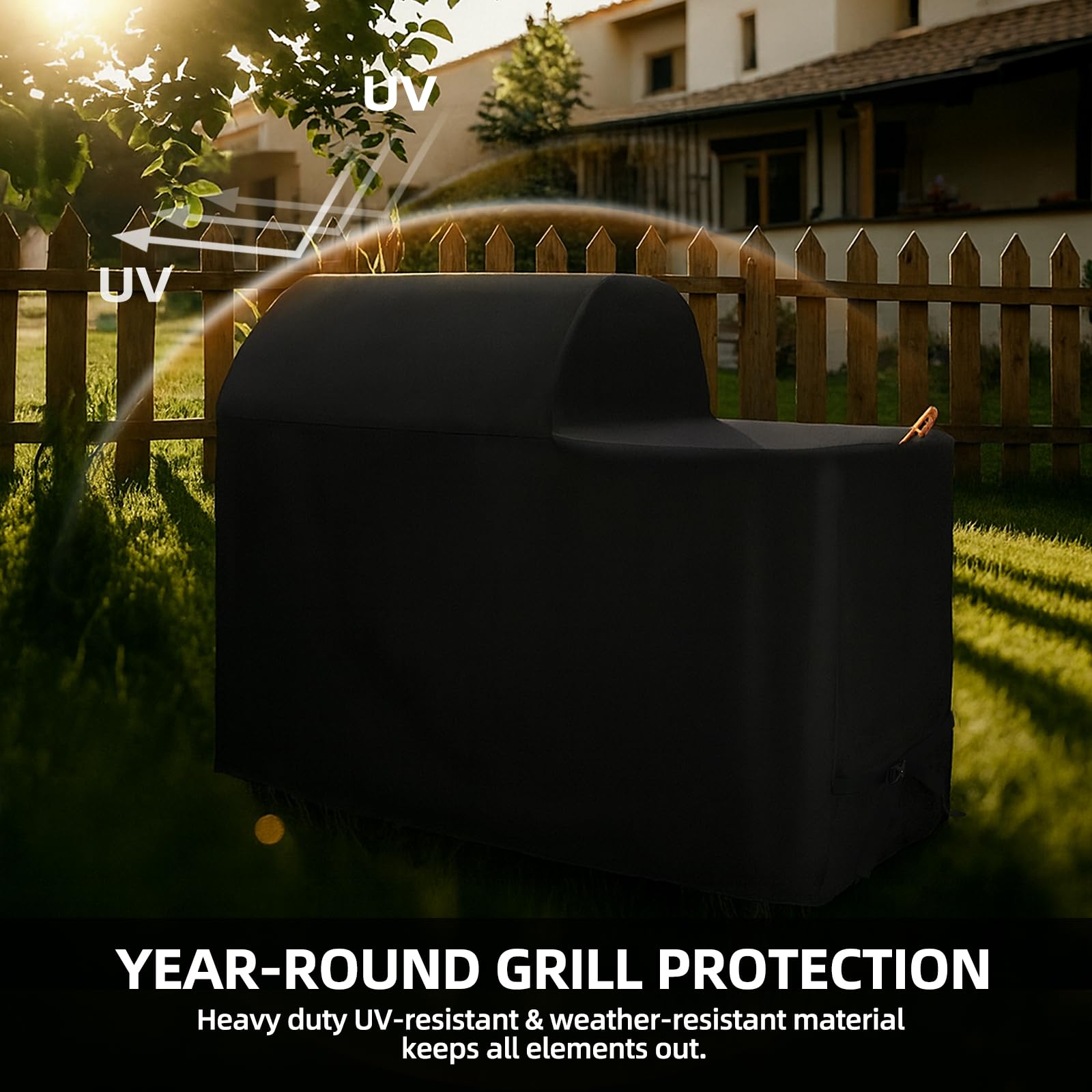 SCAUSY Pellet Grill Cover securing straps and buckle