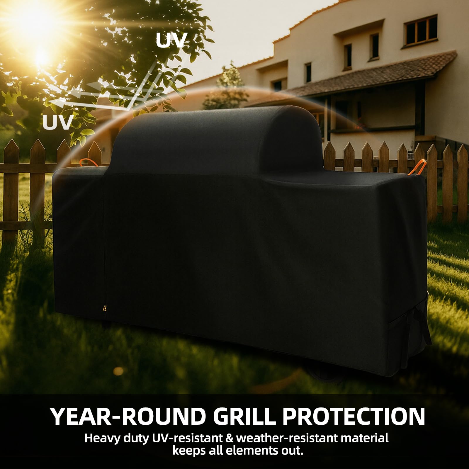 SCAUSY Pellet Grill Cover waterproof fabric close-up