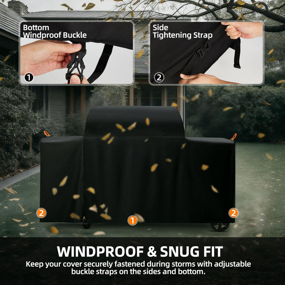 SCAUSY Pellet Grill Cover with adjustable straps and buckle