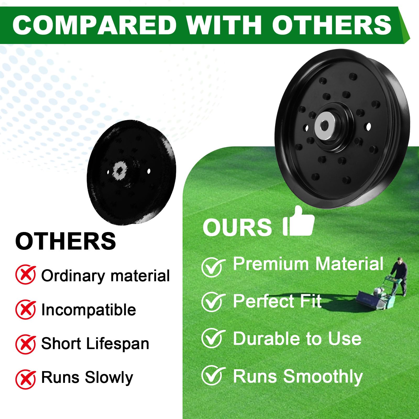 SCBHWJ AM136252 Pulley showing wear-resistant material