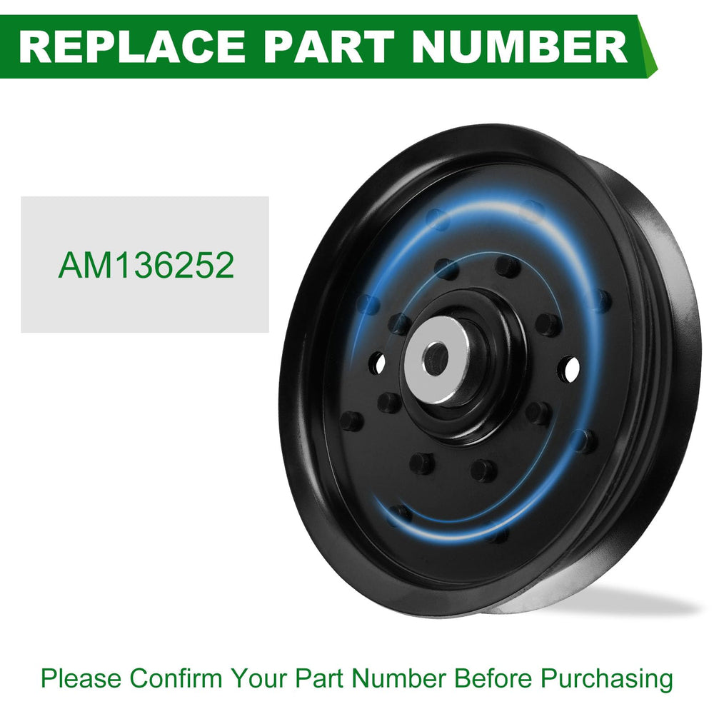 SCBHWJ AM136252 Pulley side view showing dimensions
