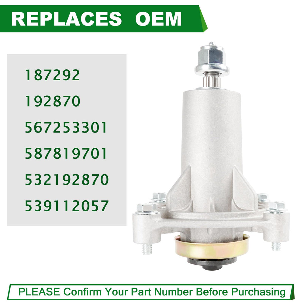 SCBHWJ deck spindle assembly packaging with included components