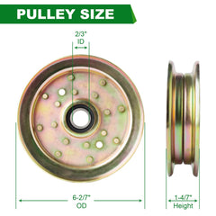 SCBHWJ Flat Idler Pulley installed on Exmark Lazer Z mower