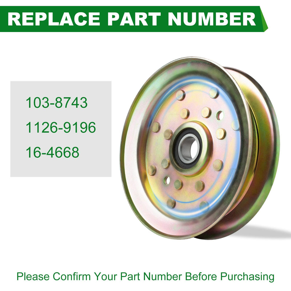 SCBHWJ Flat Idler Pulley side view showing inner and outer diameter