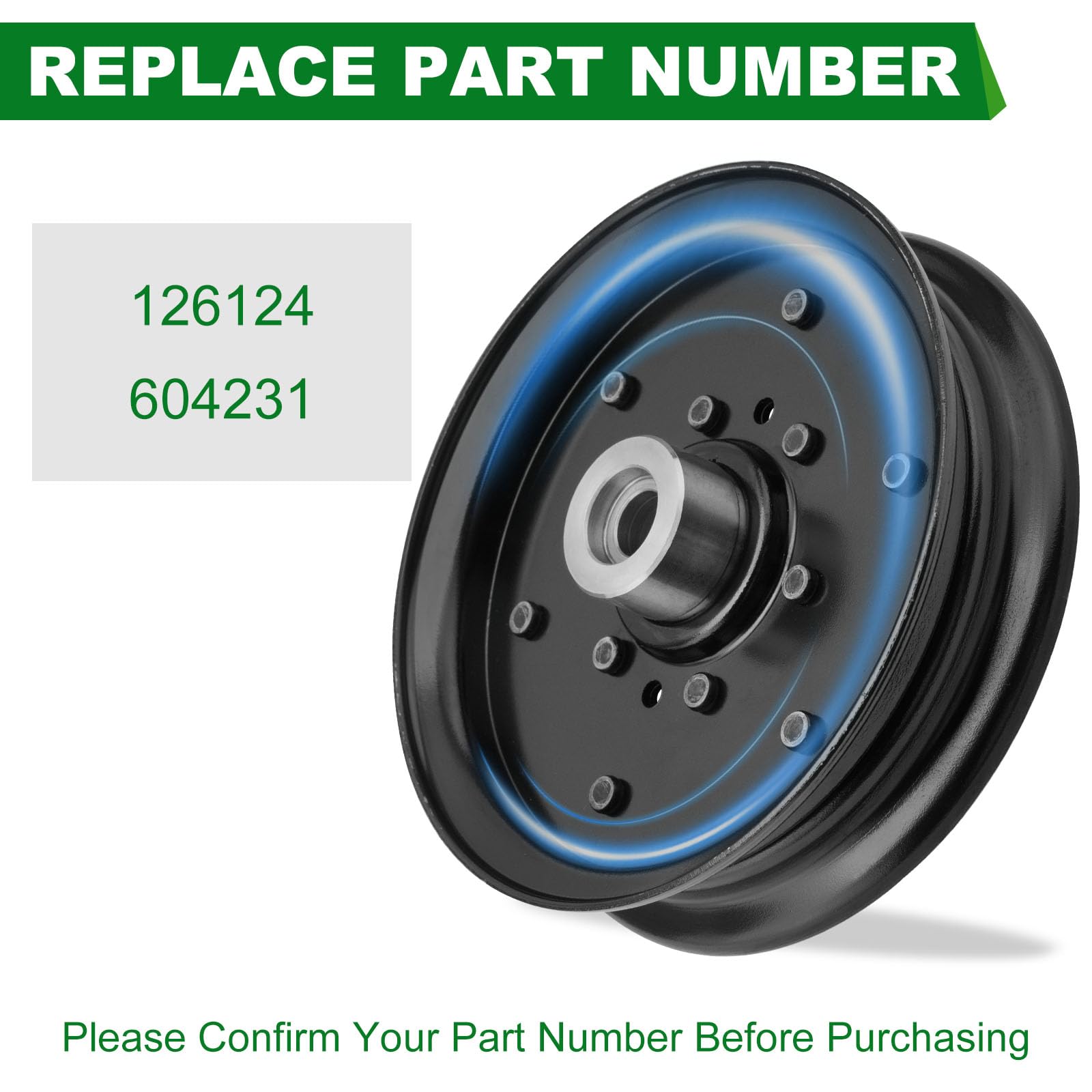 SCBHWJ Flat Idler Pulley side view with dimensions