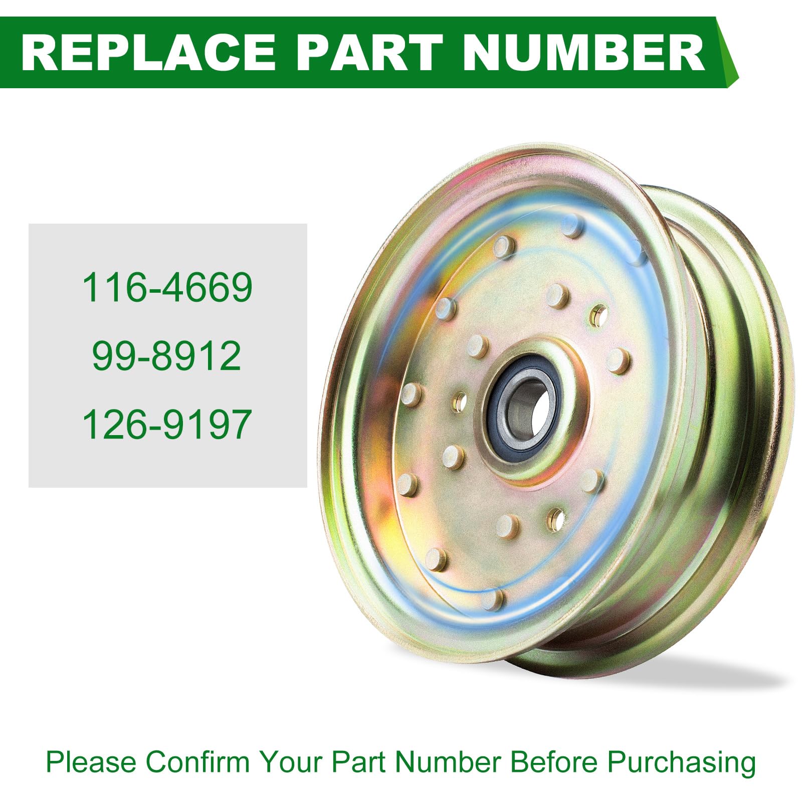 SCBHWJ Idler Flat Pulley 116-4669 99-8912 side view