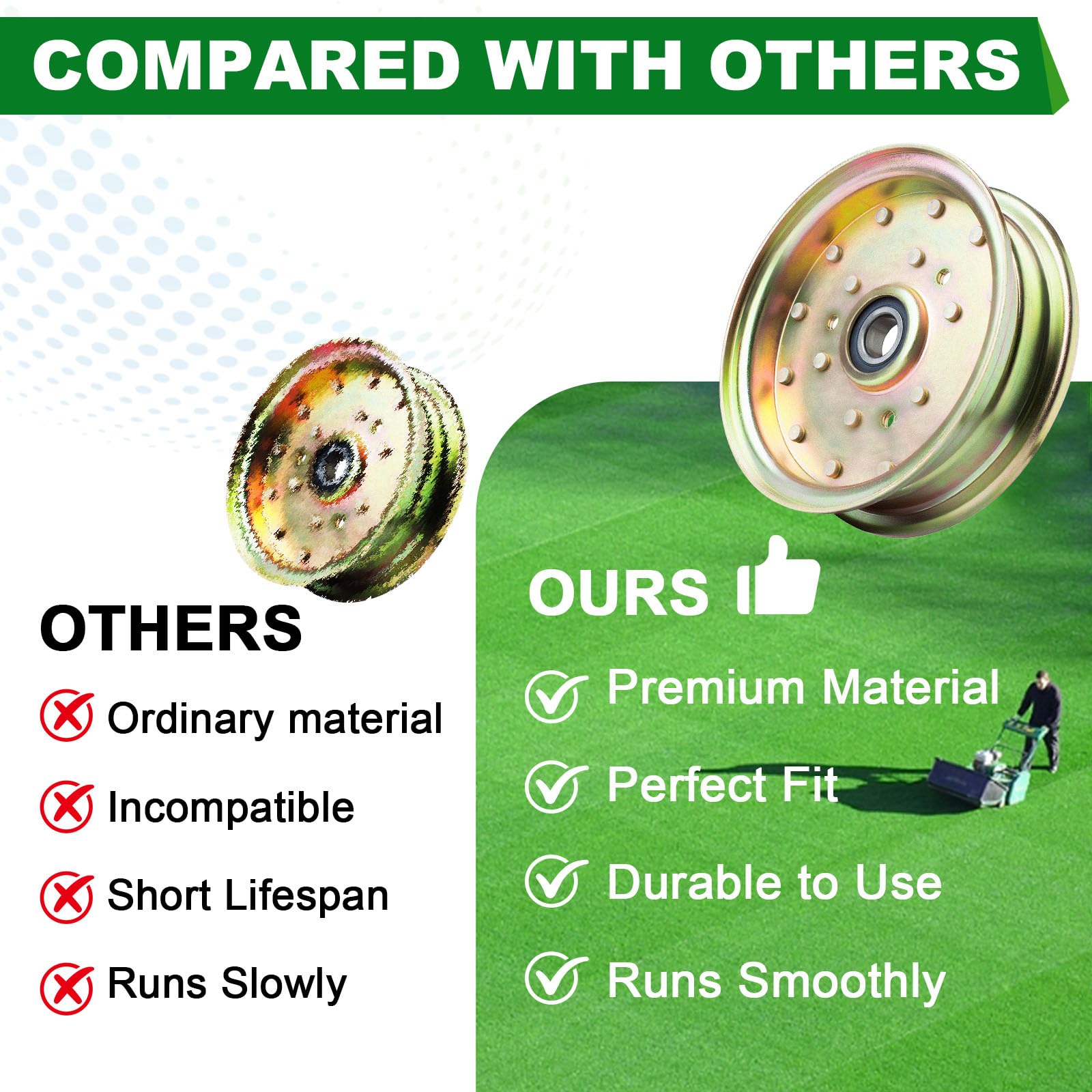 SCBHWJ Idler Flat Pulley 2 pack overview