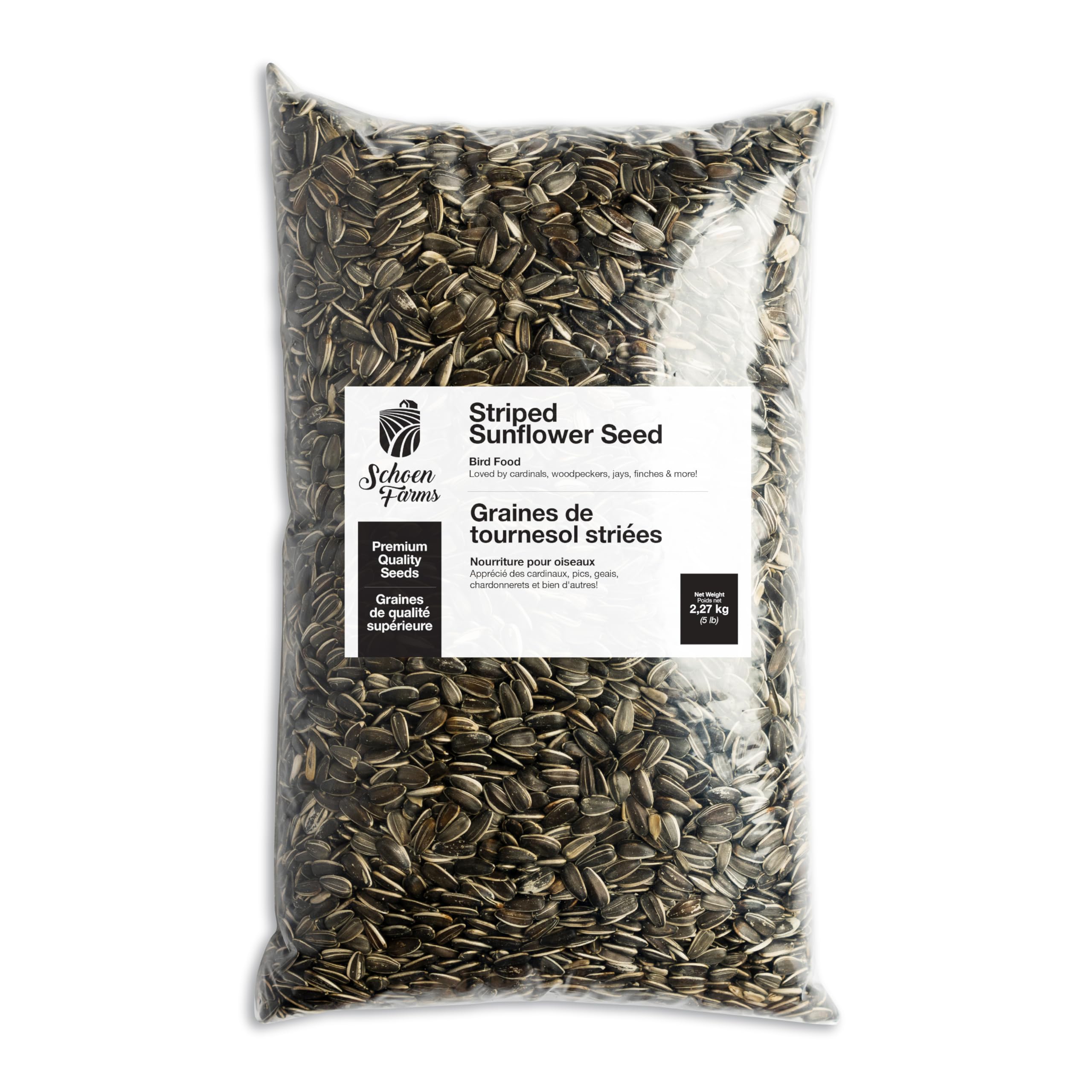 Schoen Farms Striped Sunflower Seeds 6 lb bag front view